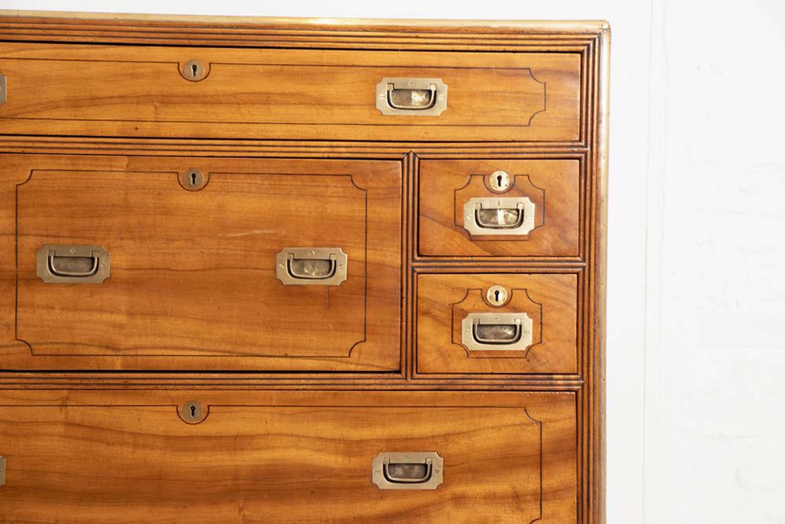 Antique Chinese Export Camphorwood Military Campaign Secretaire Chest photo buy
