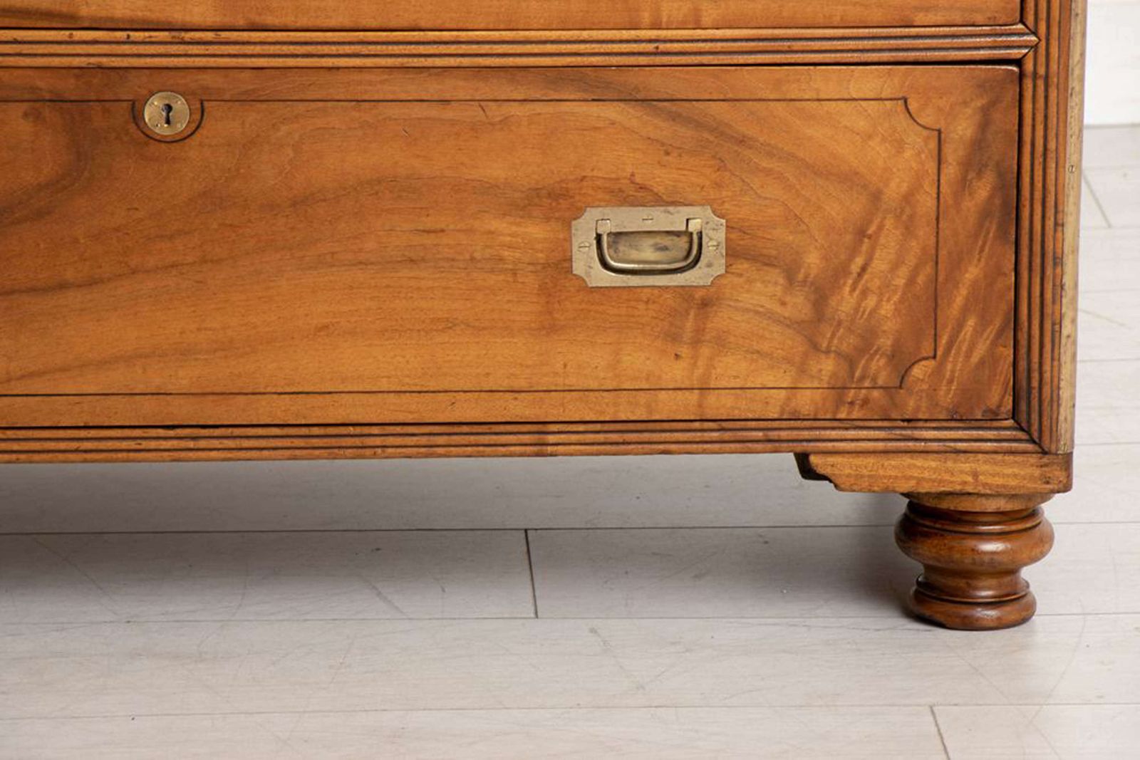 Antique Chinese Export Camphorwood Military Campaign Secretaire Chest photo vintage