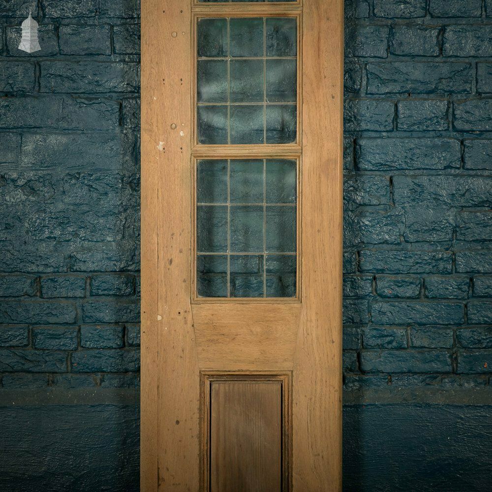 Narrow Glazed Hardwood Door, Leaded Glass Side Panel photo furniture