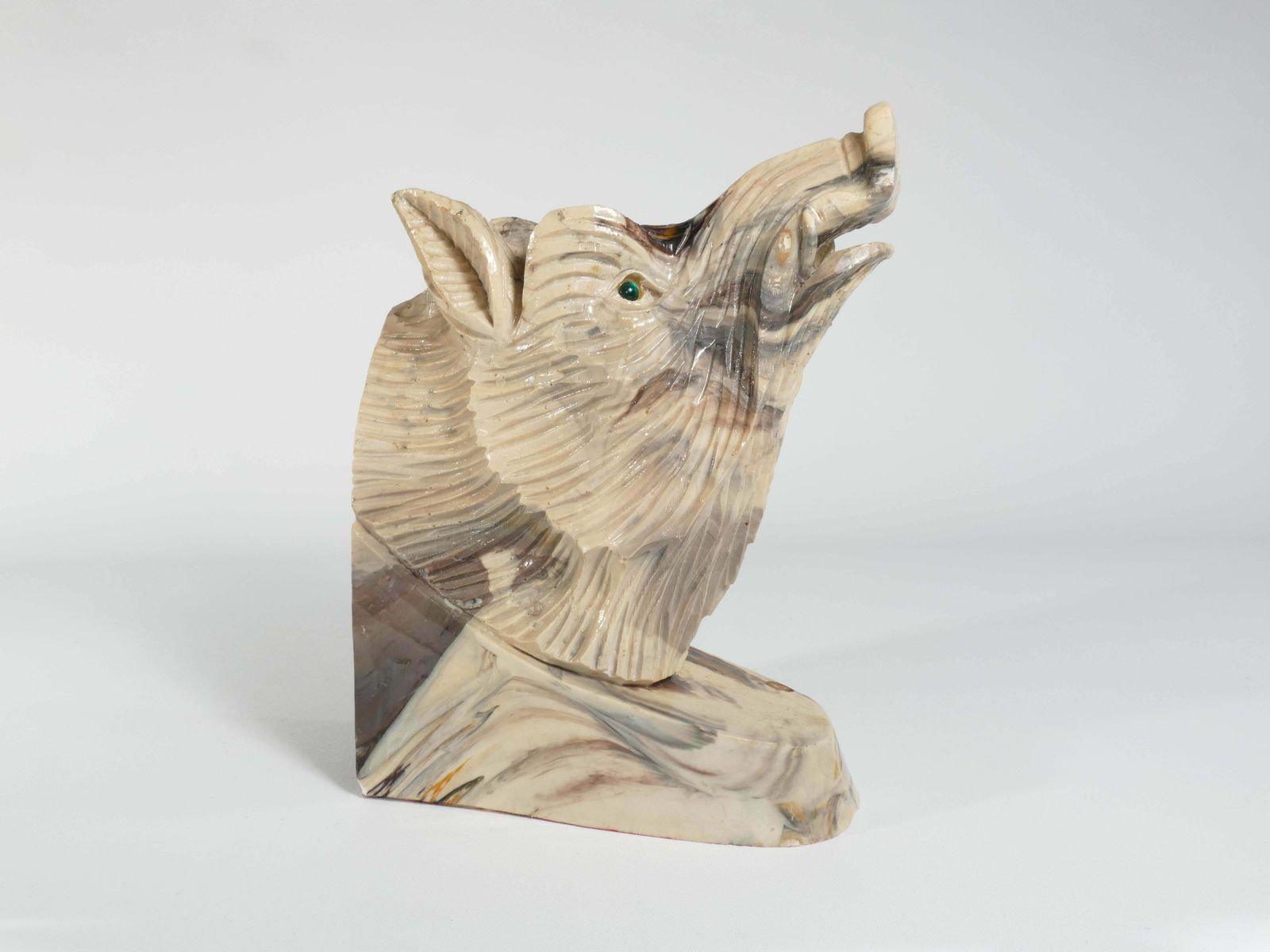 Heavy Bookend In The Shape Of A Wild Boar. photo Art