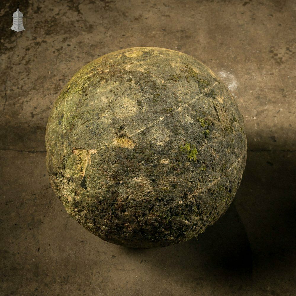 3480.0 Decorative Stone Balls, Pair Of Large Georgian Stone Garden Spheres photo