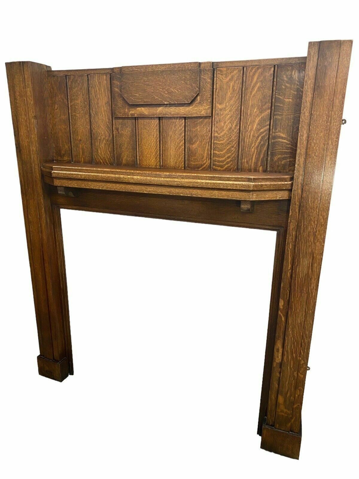 Art Deco 20 30s Antique Solid Oak Fire Surround Overmantle Period Fireplace Wood photo for sale