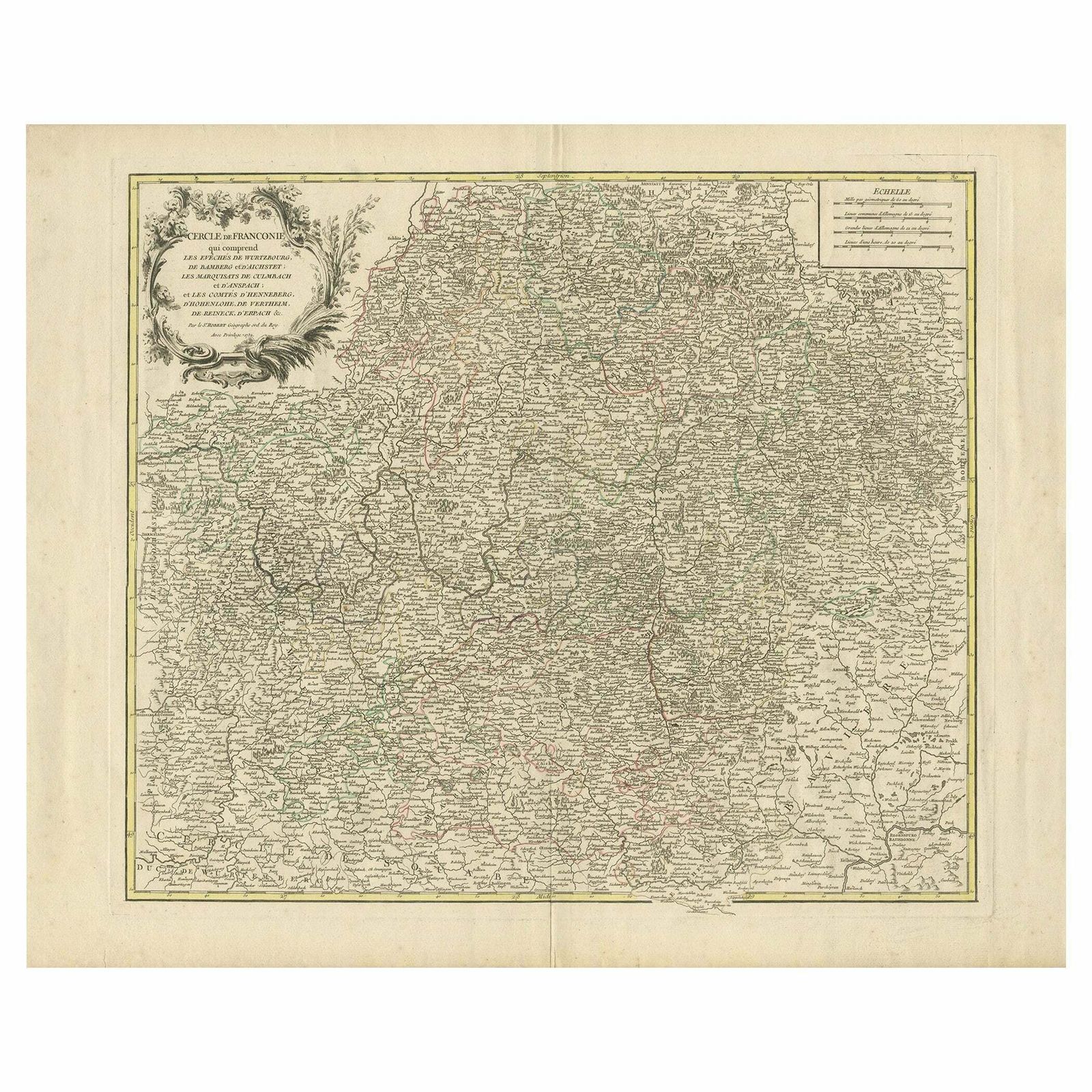 Antique Map Of The Circle Of Franconia, 1757