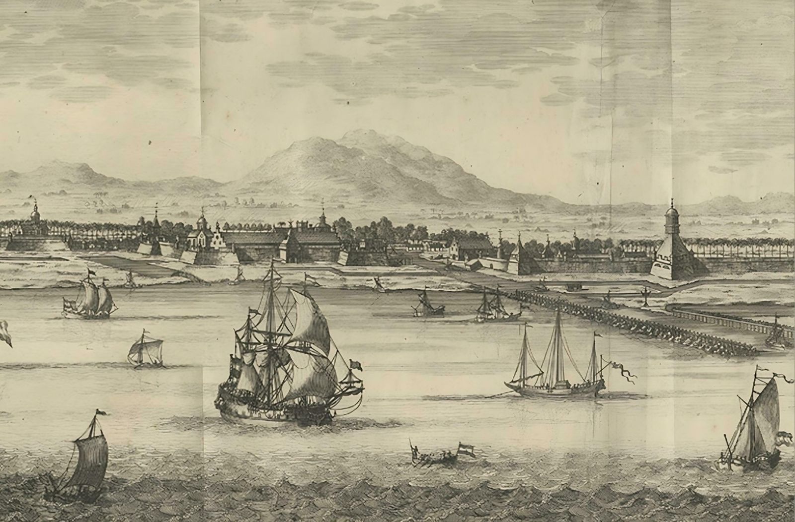 Antique Print Of Batavia (Jakarta) In The Dutch East Indies, 1726 photo furniture