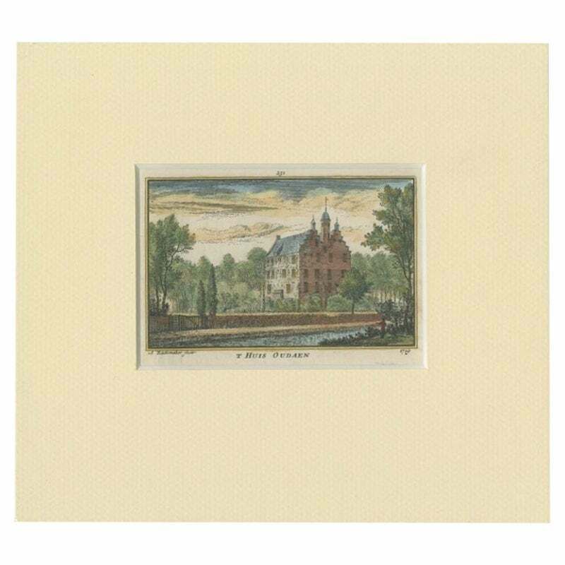 Antique Print Of Oudaen Castle Near Utrecht, The Netherlands