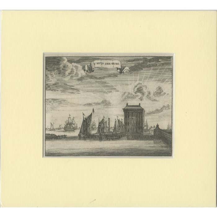 Antique Print Of 'Huys Zeeburg' In Amsterdam, 1693