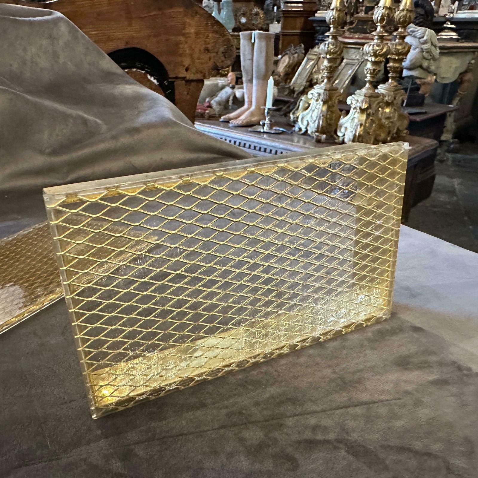 1980s Christian Dior Style Modernist Brass And Plexiglass Italian Jewelry Box photo buy
