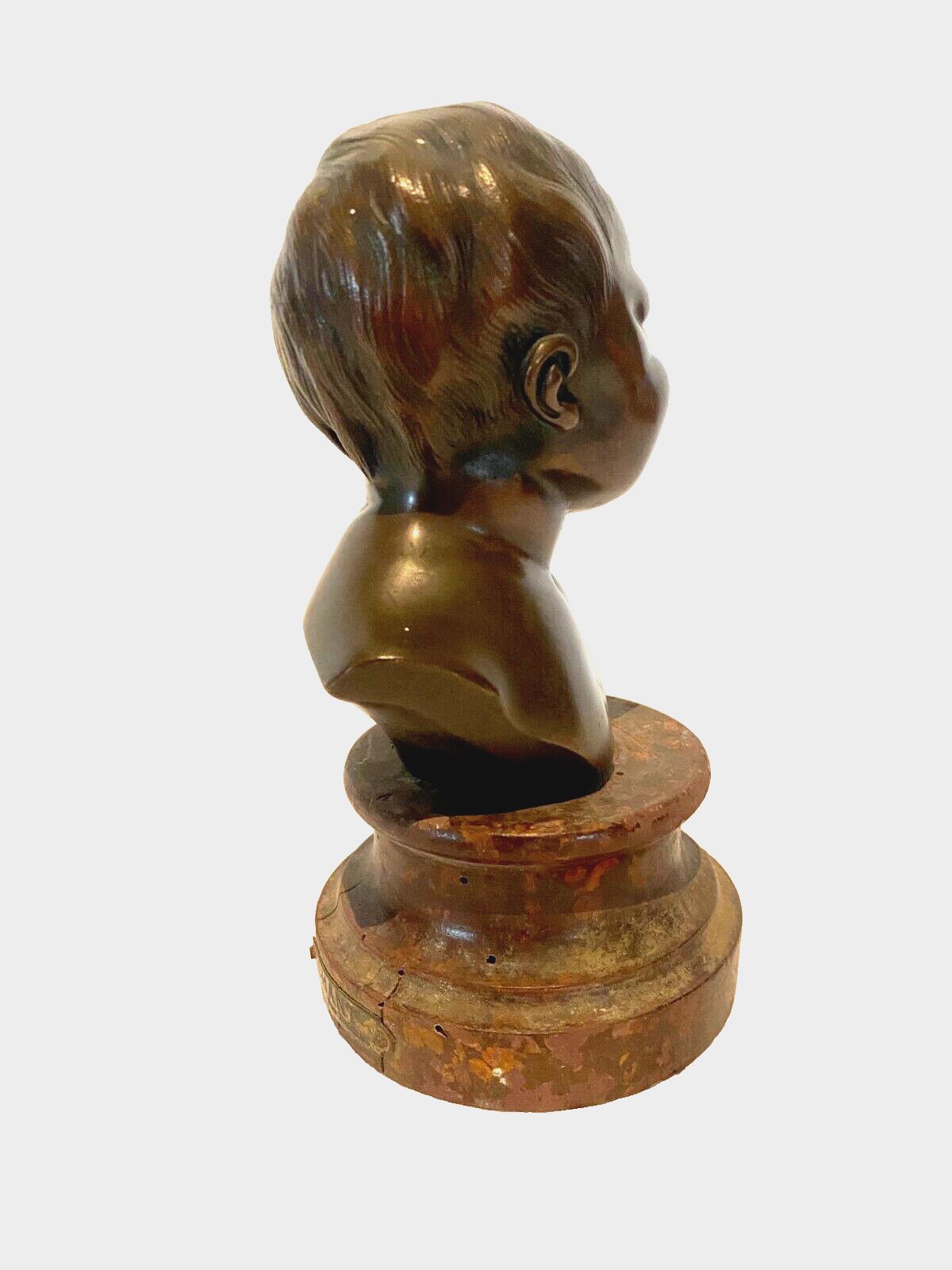 Bronze Group "Miniature Bust Of A Young Child" 20th Century photo 286.89221249999997