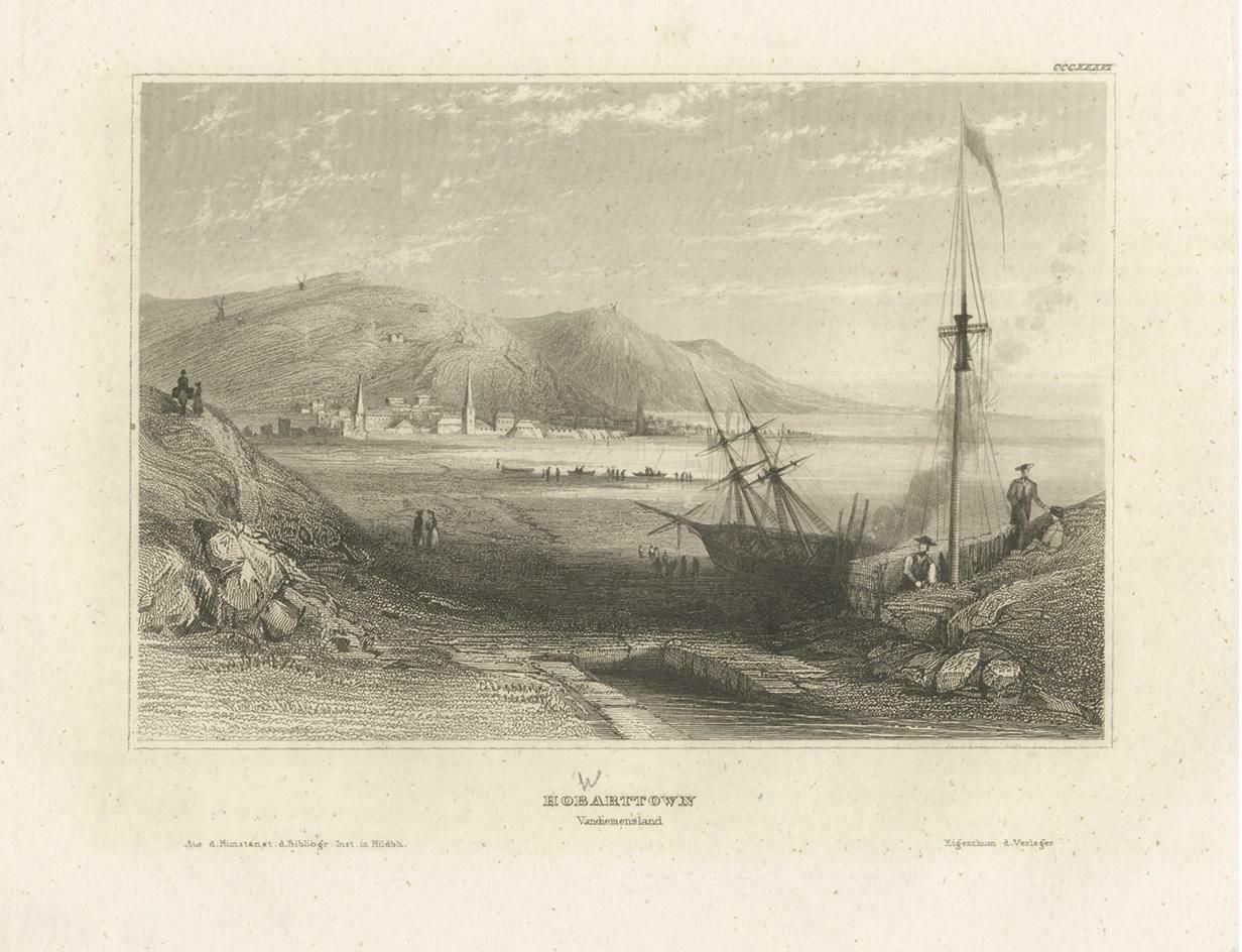 Antique Print Of Hobart, Tasmania, Australia photo for sale