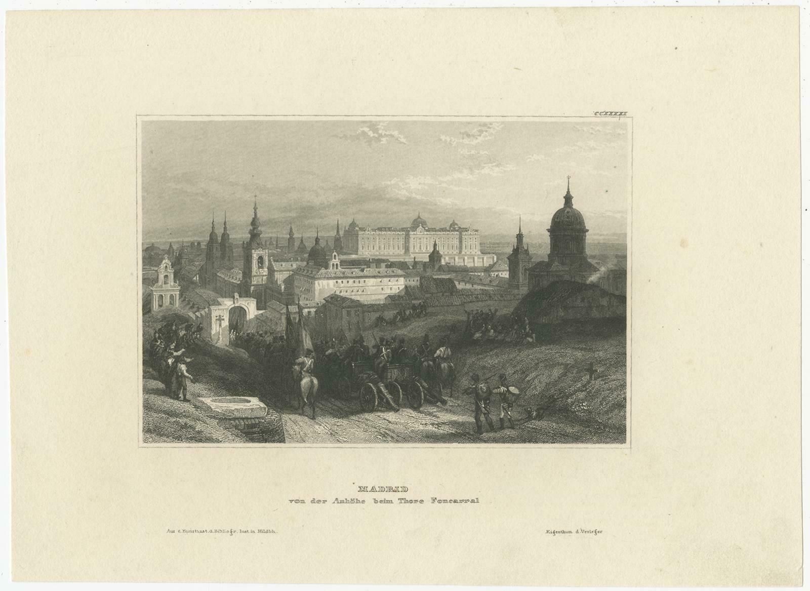 Antique Print Of Madrid, Seen From Calle Fuencarral, Spain photo furniture