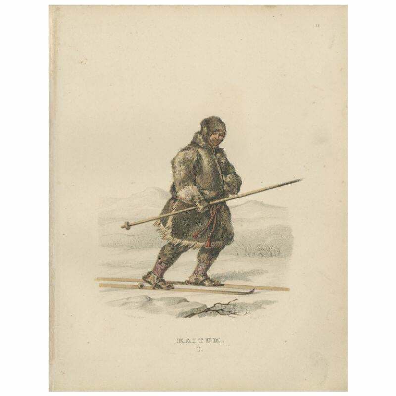 Antique Costume Print Of Kaitum, Lapland, Sweden By Sandberg, Circa 1864