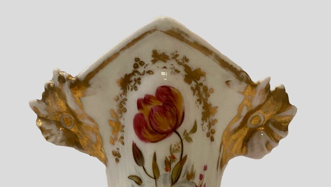 Altar Vase In Polychrome Porcelain Old Paris 19th Century photo buy