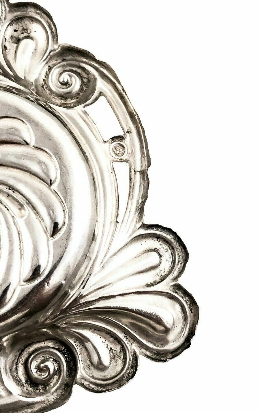 Victorian Fluted Round Pin Tray / Sweetmeat Dish / Ashtray Embossed With Scrolls photo vintage