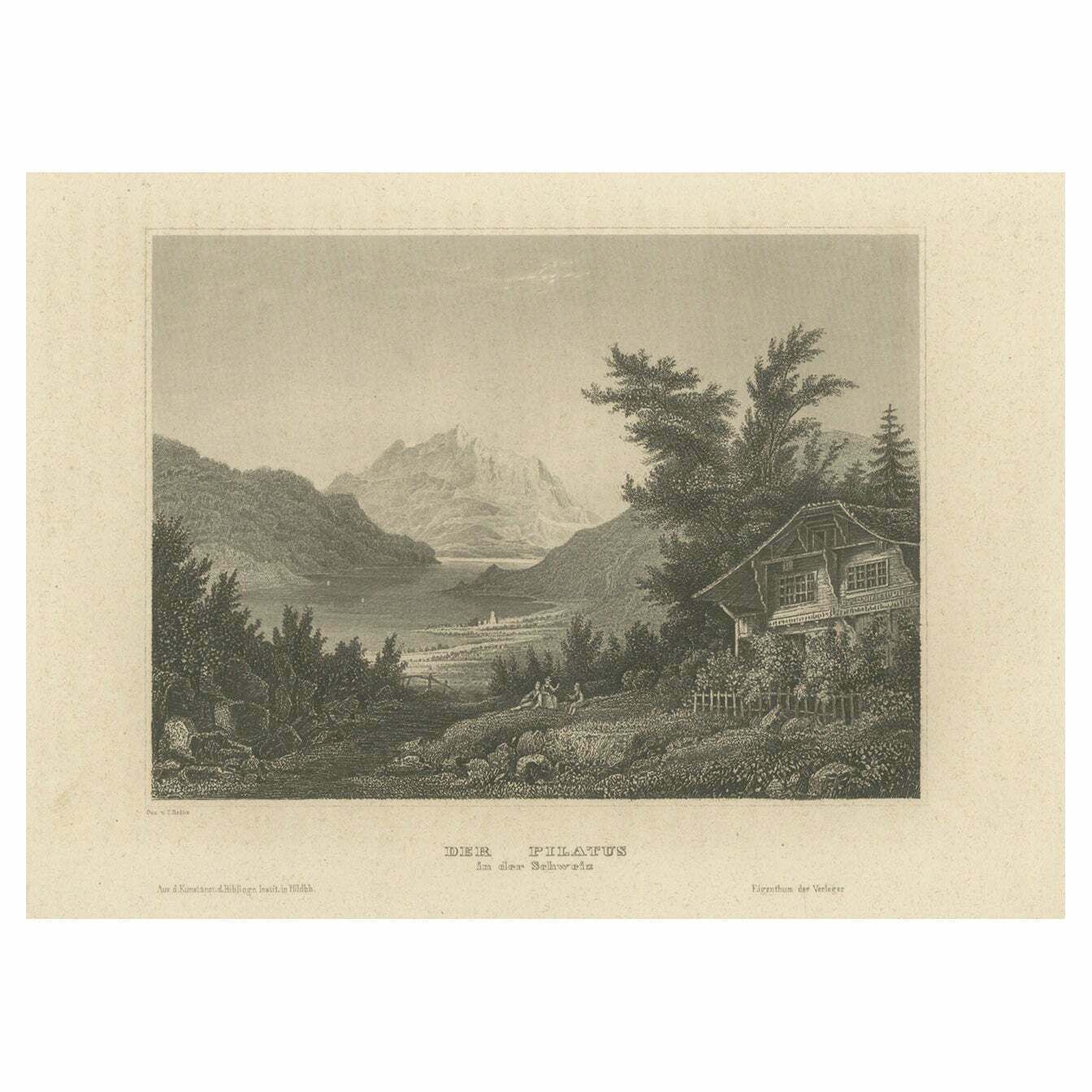 Antique Print Of Mount Pilatus, Switzerland