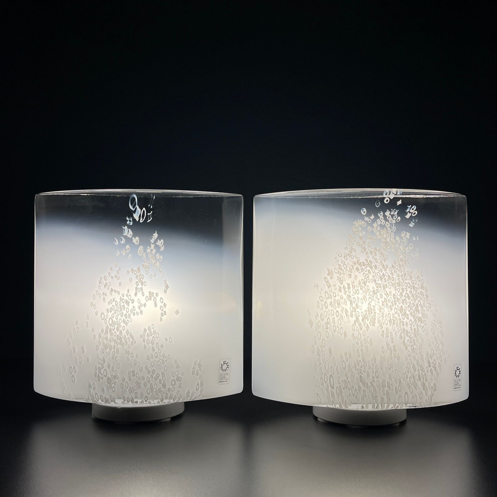 Pair Of Murano Table Lamps Idra By Rosanna Tosa For Leucos, Italy 1980s photo furniture