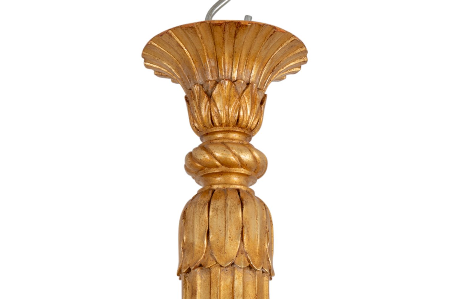 Dumez, Louis XVI Style Chandelier In Carved And Gilded Wood. 1950s. photo for sale