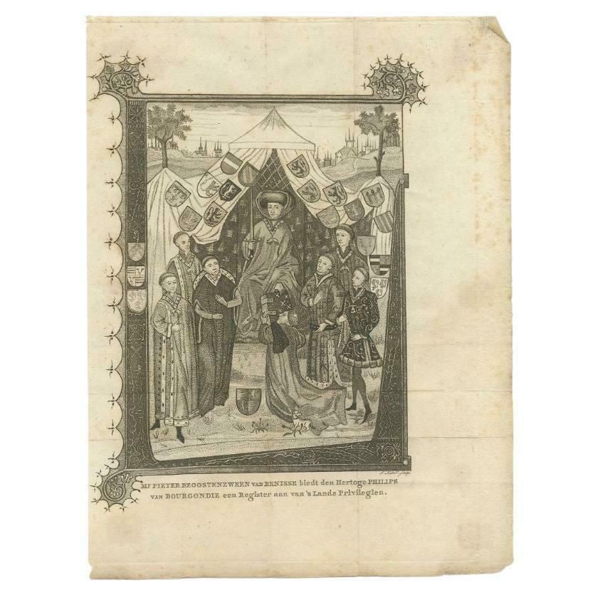Antique Print Of The Duke Philips Of Burgundy, Circa 1795