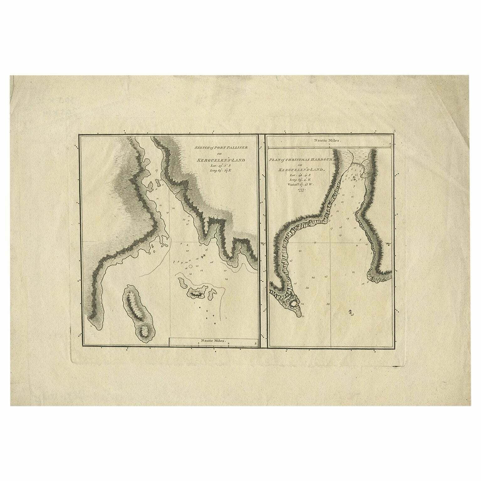 Antique Map Of Port Pallisers And Kersmis By Cook 1784