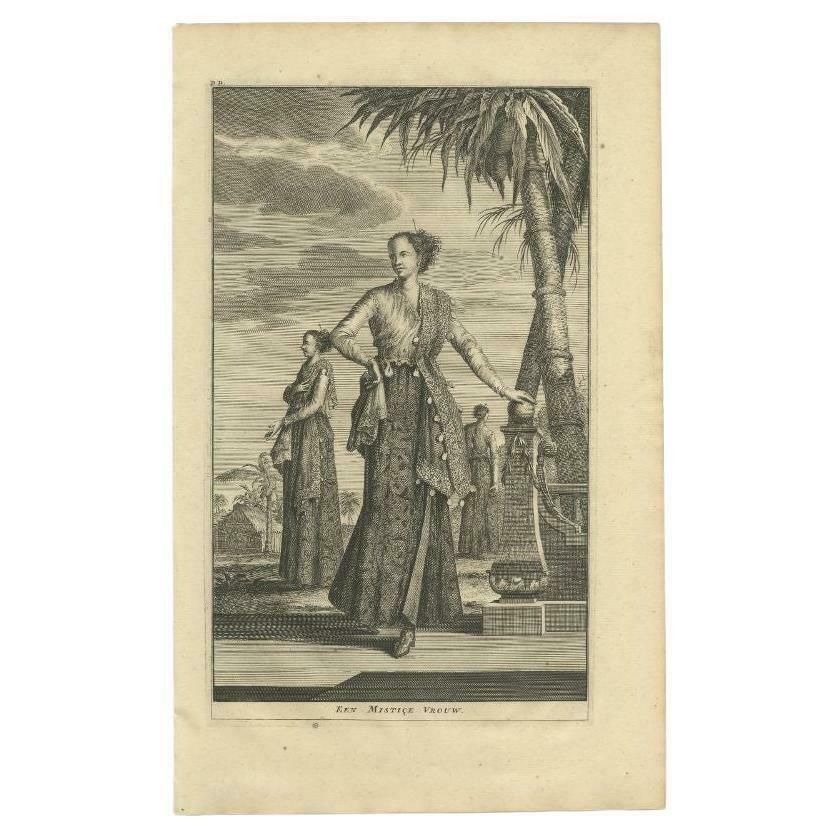 Antique Print Of A 'Mistice' Woman By Valentijn, 1726