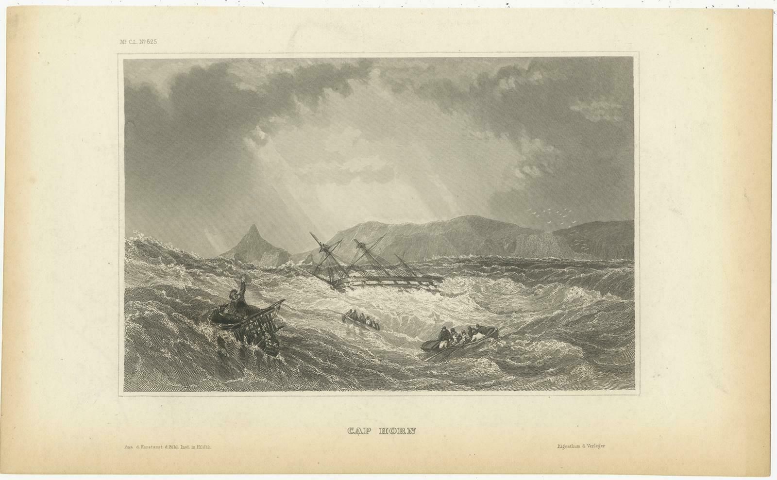 Antique Print Of Cape Horn, Tierra Del Fuego Archipelago Of Southern Chile photo furniture