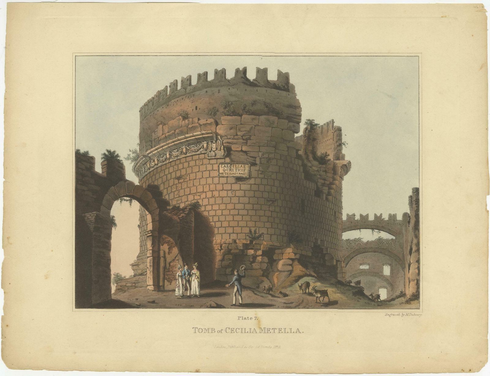 Set Of 5 Antique Prints Of Ancient Buildings In Rome And Its Vicinity,1844 photo Art