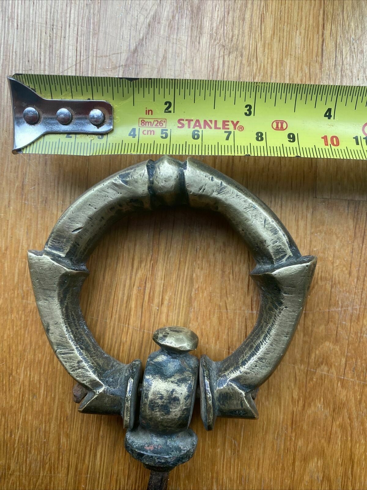 photo furniture Very Rare Antique Brass Door Ring Pull Handle 1600s Period Reclaimed Spiked