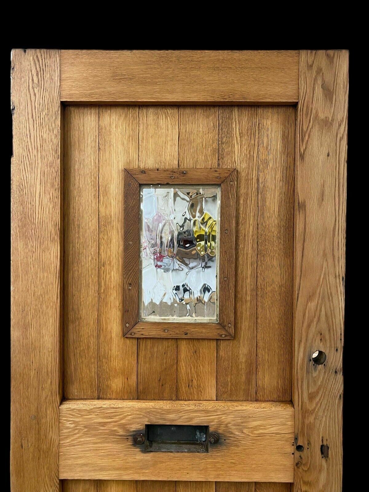 photo furniture Solid Oak Front Door Old Period Antique Reclaimed Hardwood Brass Letterbox Pull