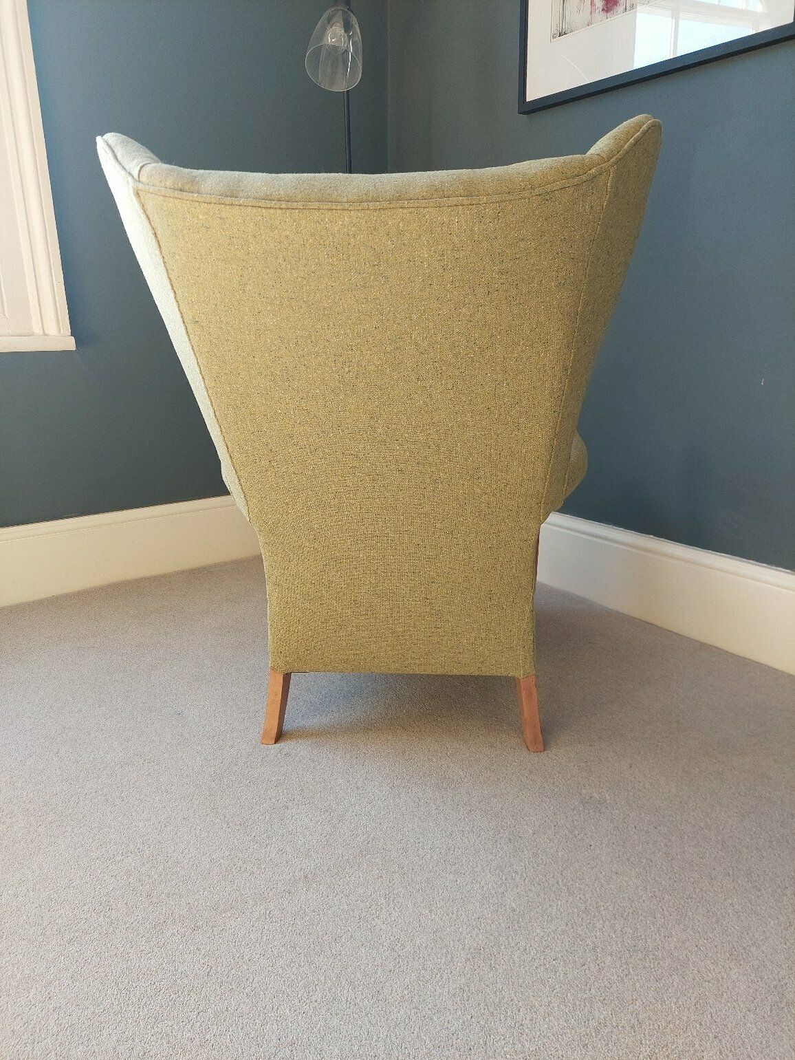 Rare Parker Knoll 757 Armchair Re Upholstered With Green Tweed Wool Mid Century photo vinterior