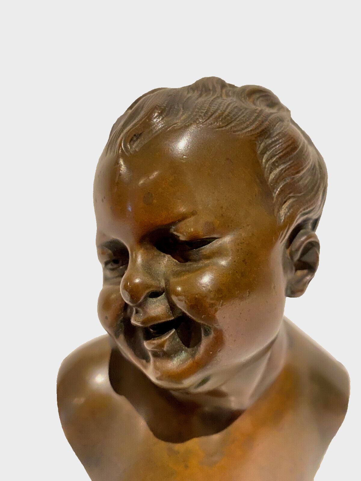 Bronze Group "Miniature Bust Of A Young Child" 20th Century photo for sale
