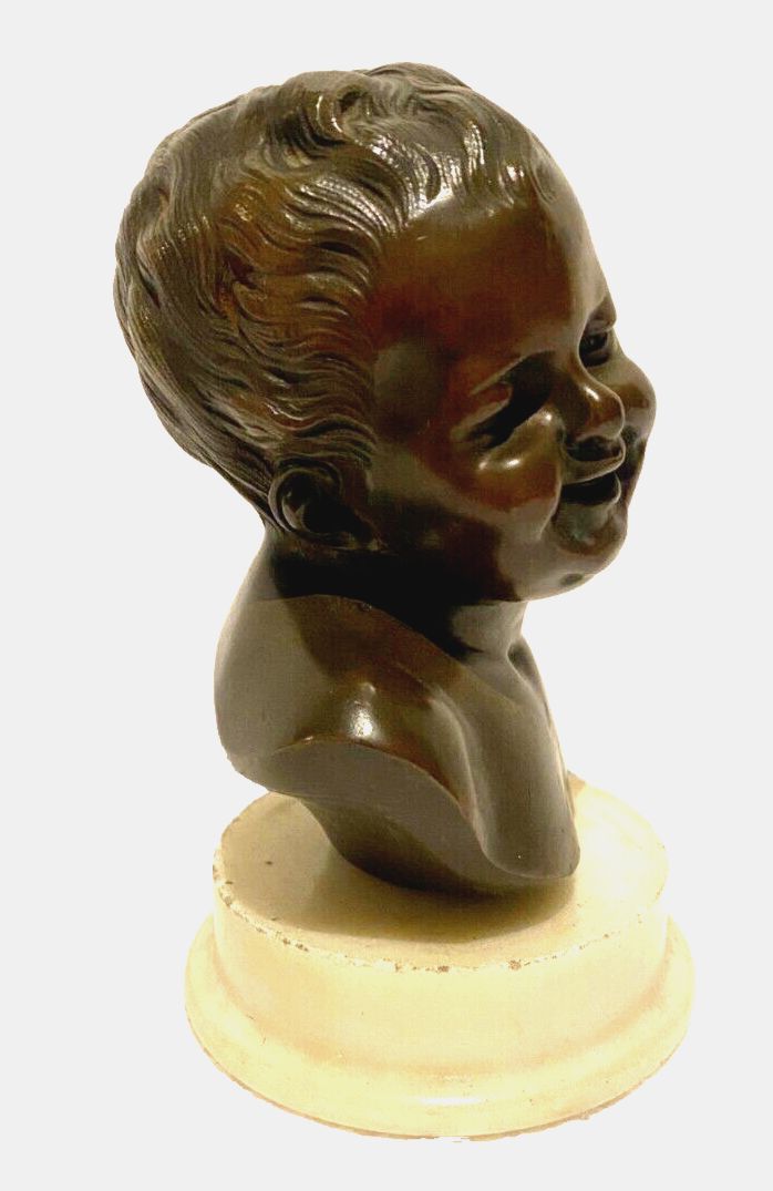 Bronze Group "Miniature Bust Of A Young Child" 20th Century photo 288.9487875