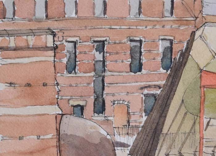 Keble College, Oxford Watercolour By Gavin Pomeroy 1979 photo furniture