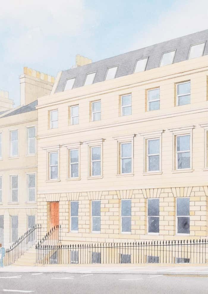 Troon House, St Vincent Street, Glasgow Watercolour By Alexander Duncan Bell 1981 photo for sale