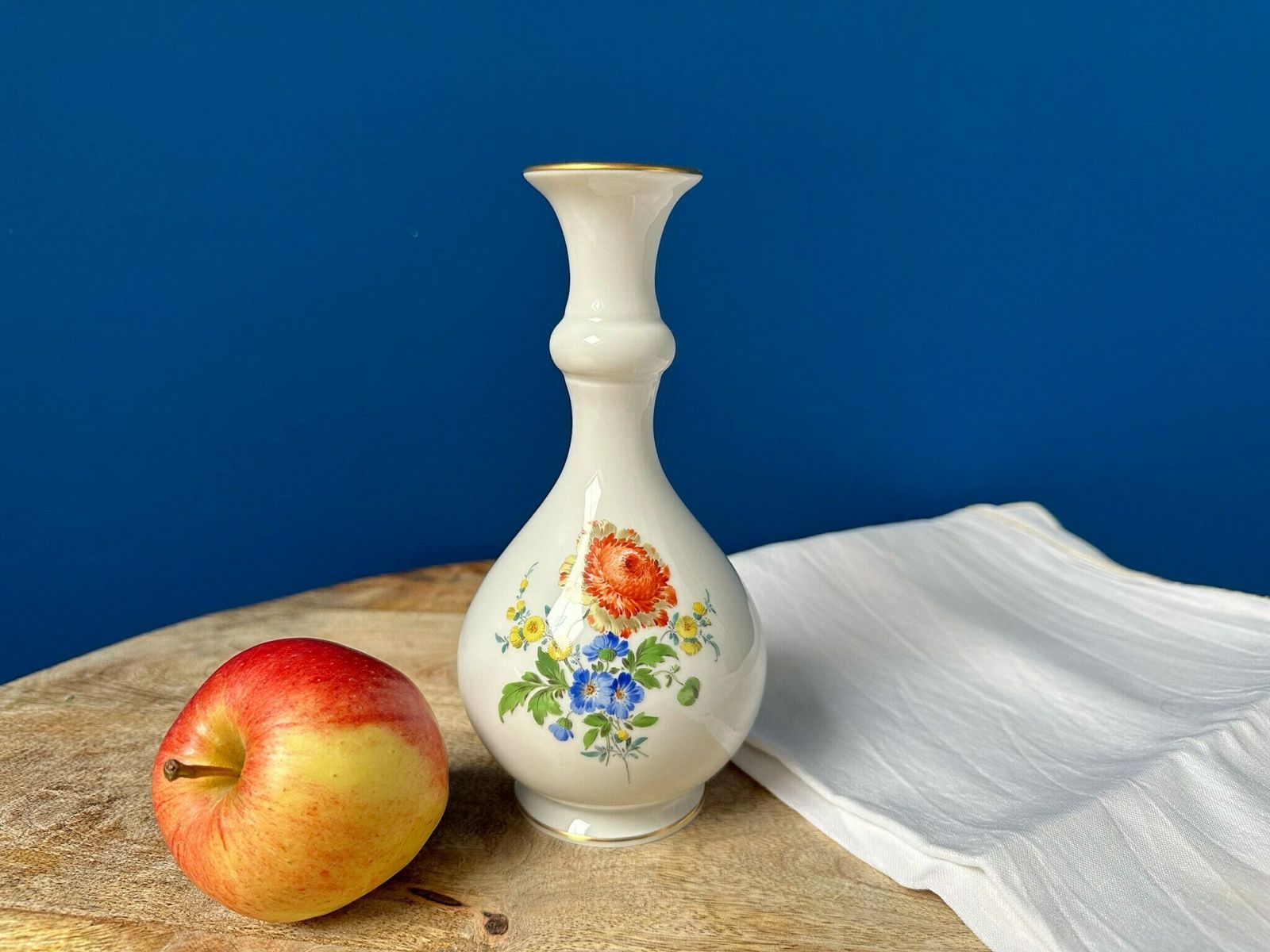 photo for sale Antique Meissen Vase, Hand Painted Porcelain Vase With Floral Motif, Meissen Porcelain, Lovely Gift