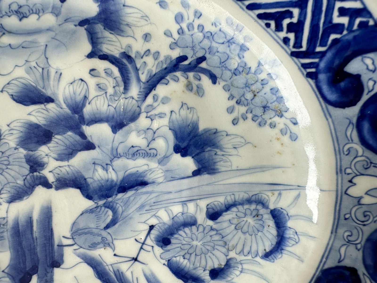 Antique Japanese Blue And White Imari Dish, 1900s, Rare Find photo Home Decor