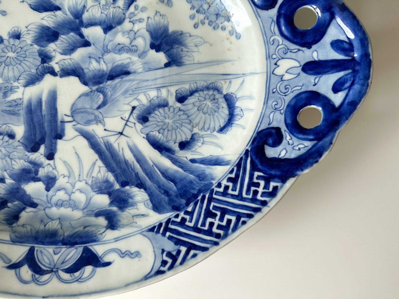 Antique Japanese Blue And White Imari Dish, 1900s, Rare Find photo vinterior
