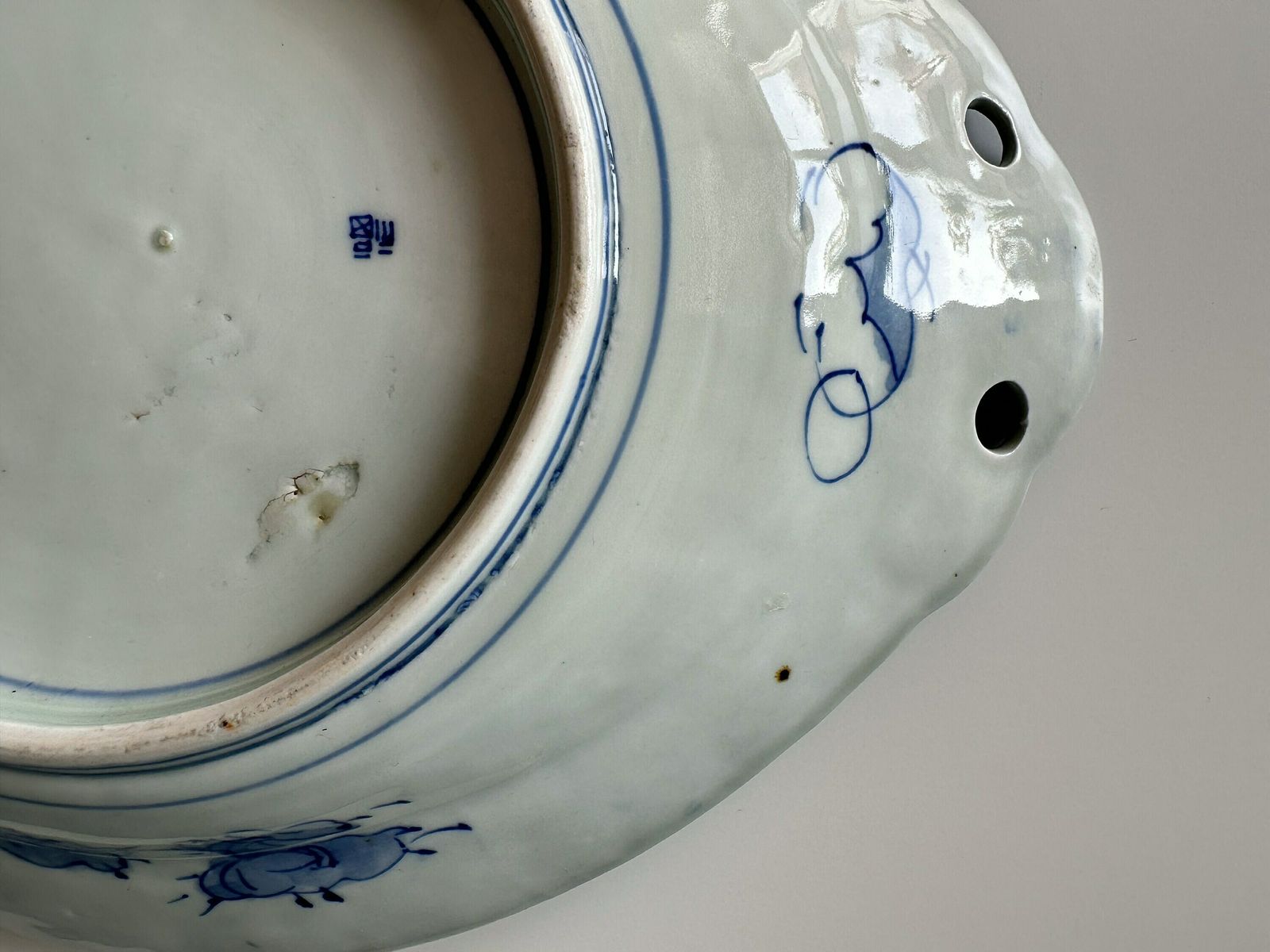 Antique Japanese Blue And White Imari Dish, 1900s, Rare Find photo vintage