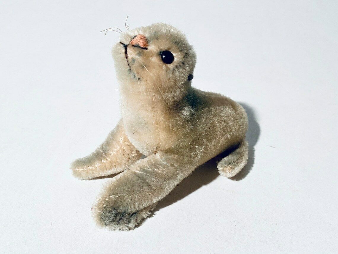 Vintage Steiff Stuffed Baby Seal Toy 'Robby' / Vintage 1950s