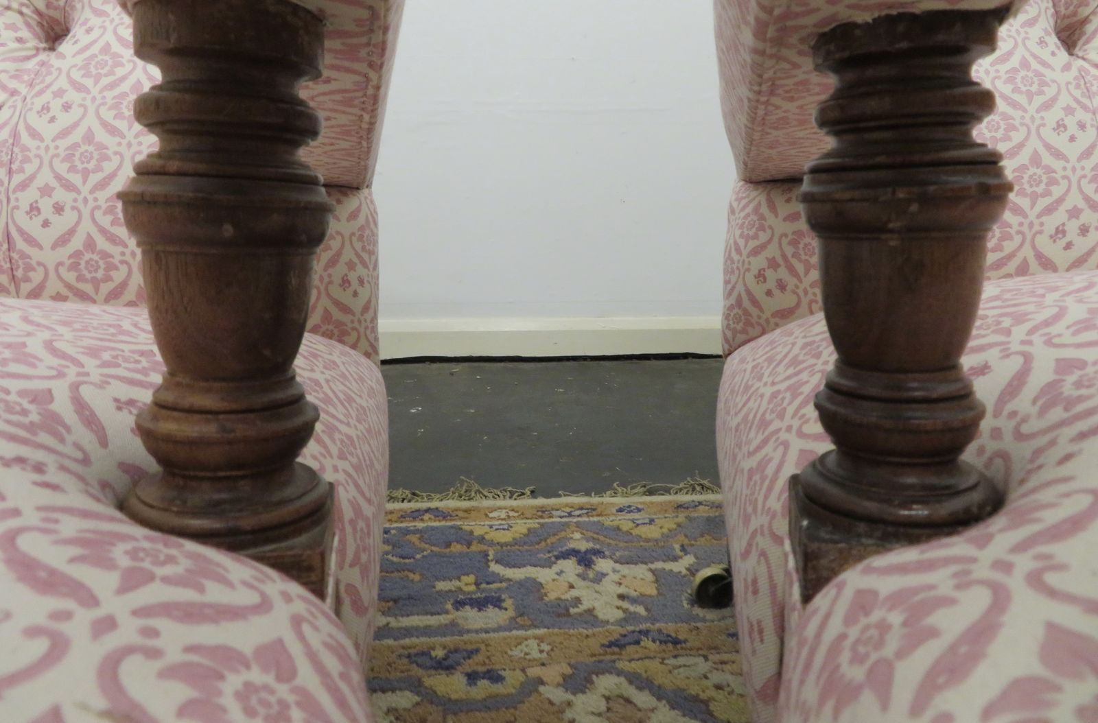 A Pair Of Howard And Sons Walnut Open Armchairs. photo for sale