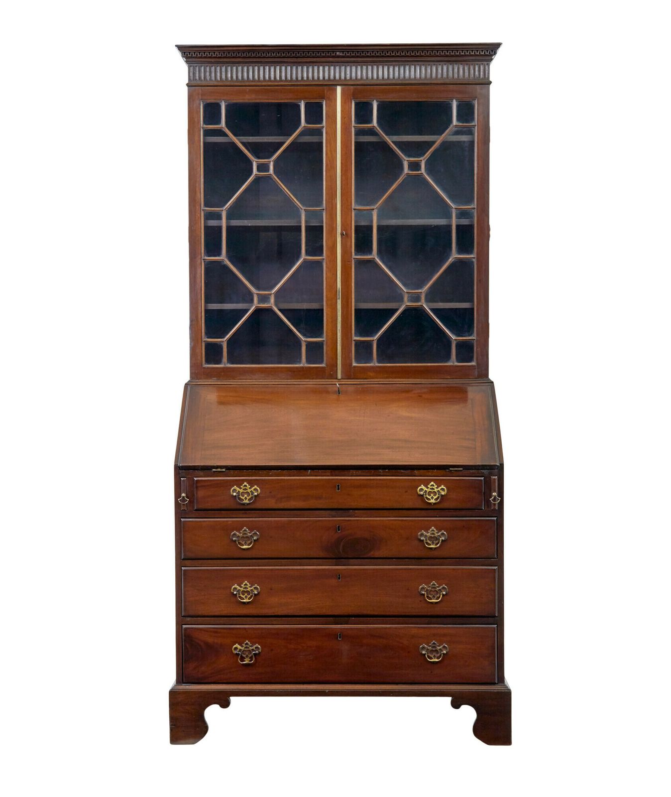 photo furniture Early 19th Century Mahogany Astral Glazed Bureau Bookcase