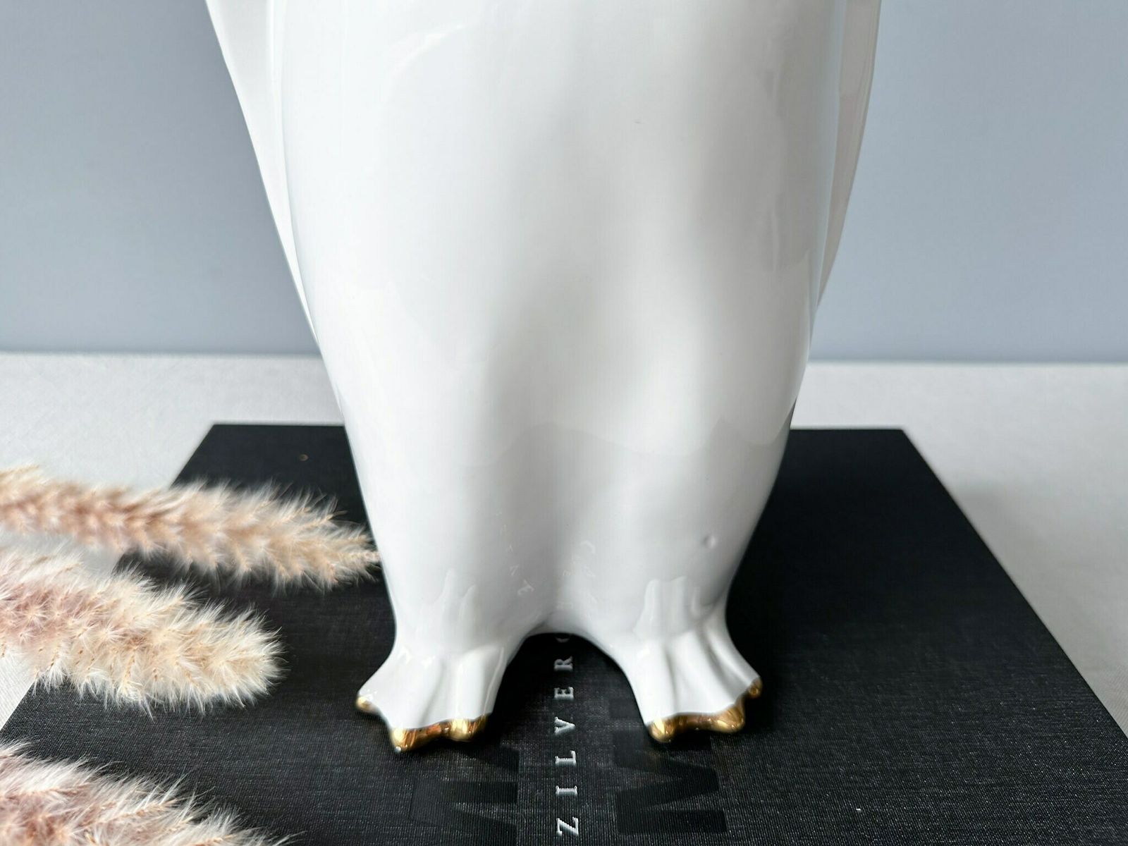 photo furniture Vintage Large Art Deco Ceramic Pinguin, Vintage Porcelain Pinguin, Art Deco Figurine, White Glazed Ceramic Sculpture
