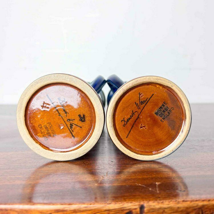 Home Decor Pair Of Bourne Denby Danesby Ware Tall Vases With Handles photo