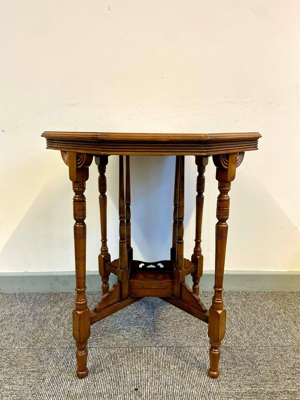 photo furniture Antique Edwardian / Six Sided Top Occasional Table / Made In England C1910 / Free Delivery