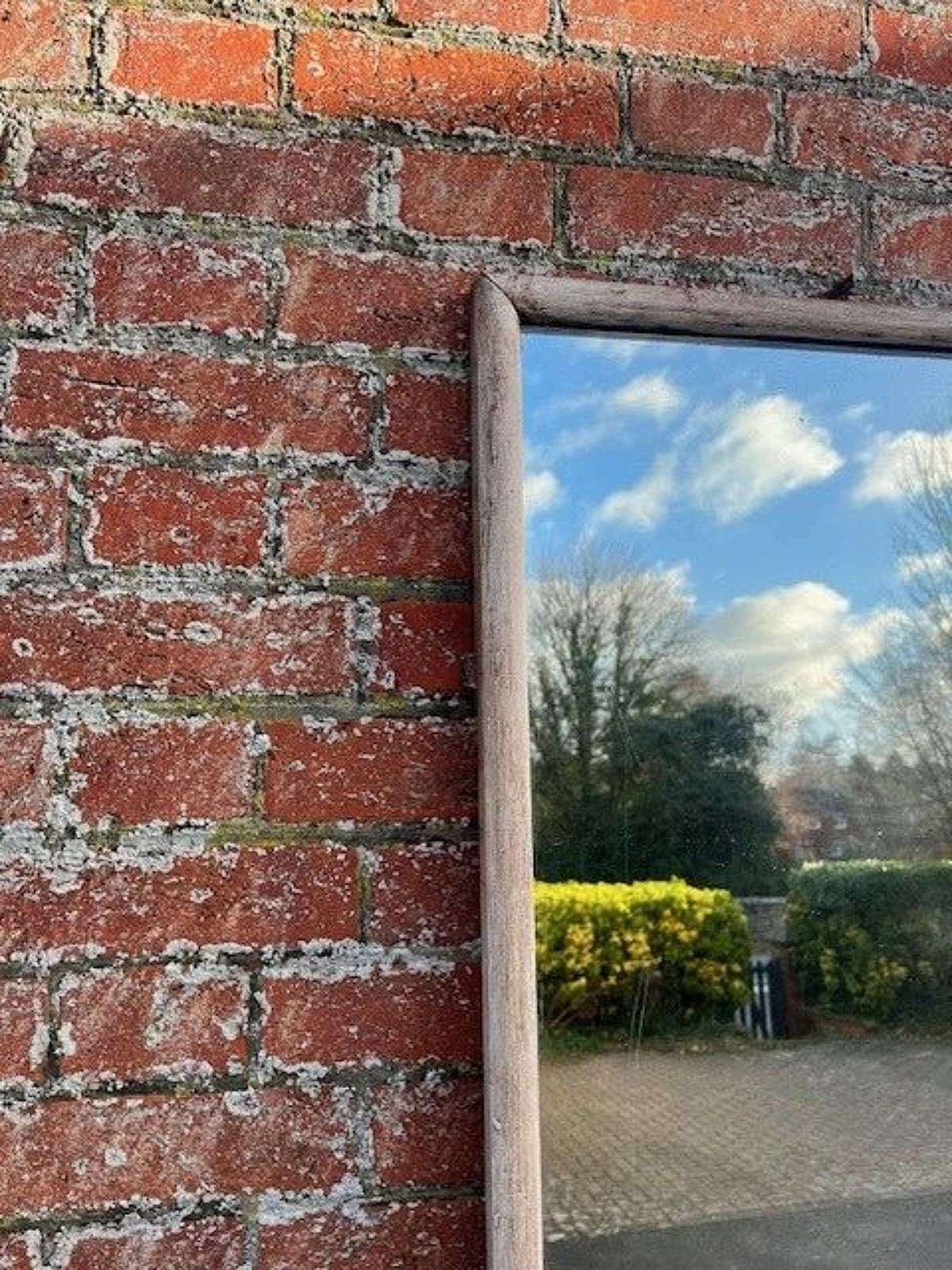 A Superb Large Antique French 19th C Painted Plain Bistro Mirror. photo furniture