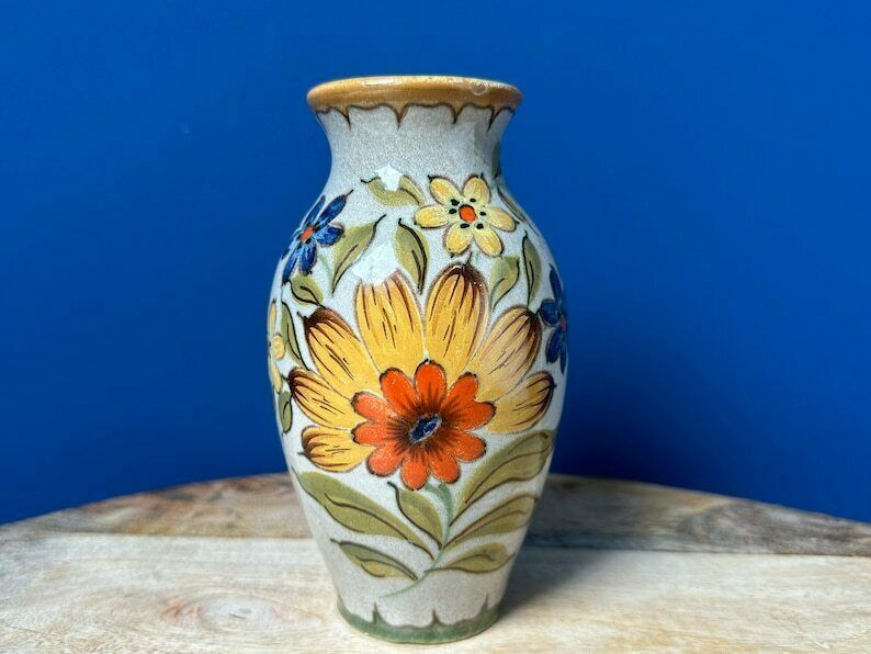 Vintage Hand Painted Jug/Pitcher Vase By Pzh   Plateelbakkerij Zuid Holland
