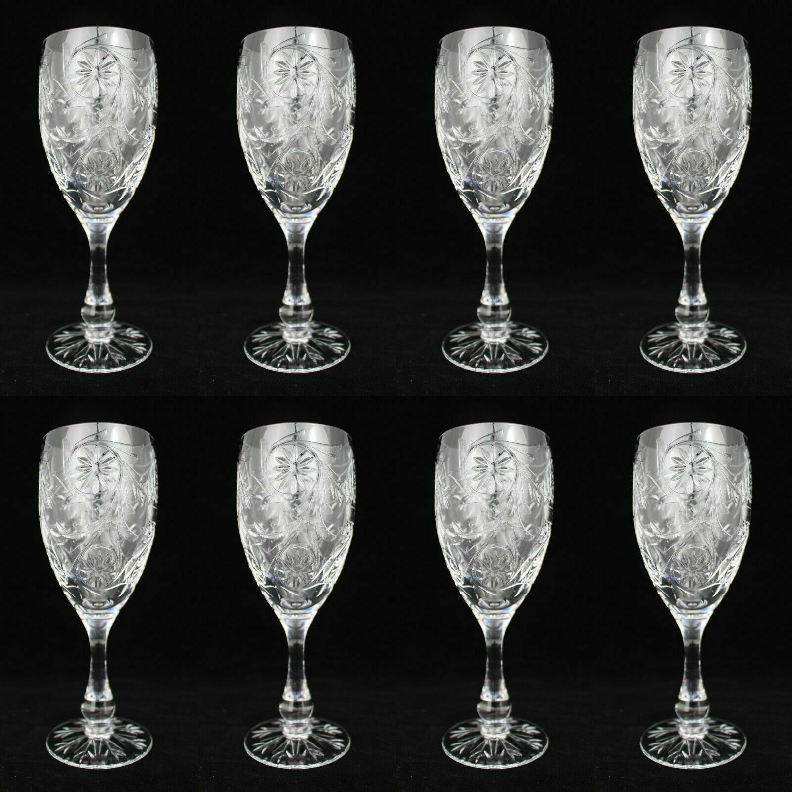 Set Of 8 Tudor Crystal "Catherine Of Aragon" Wine Glasses