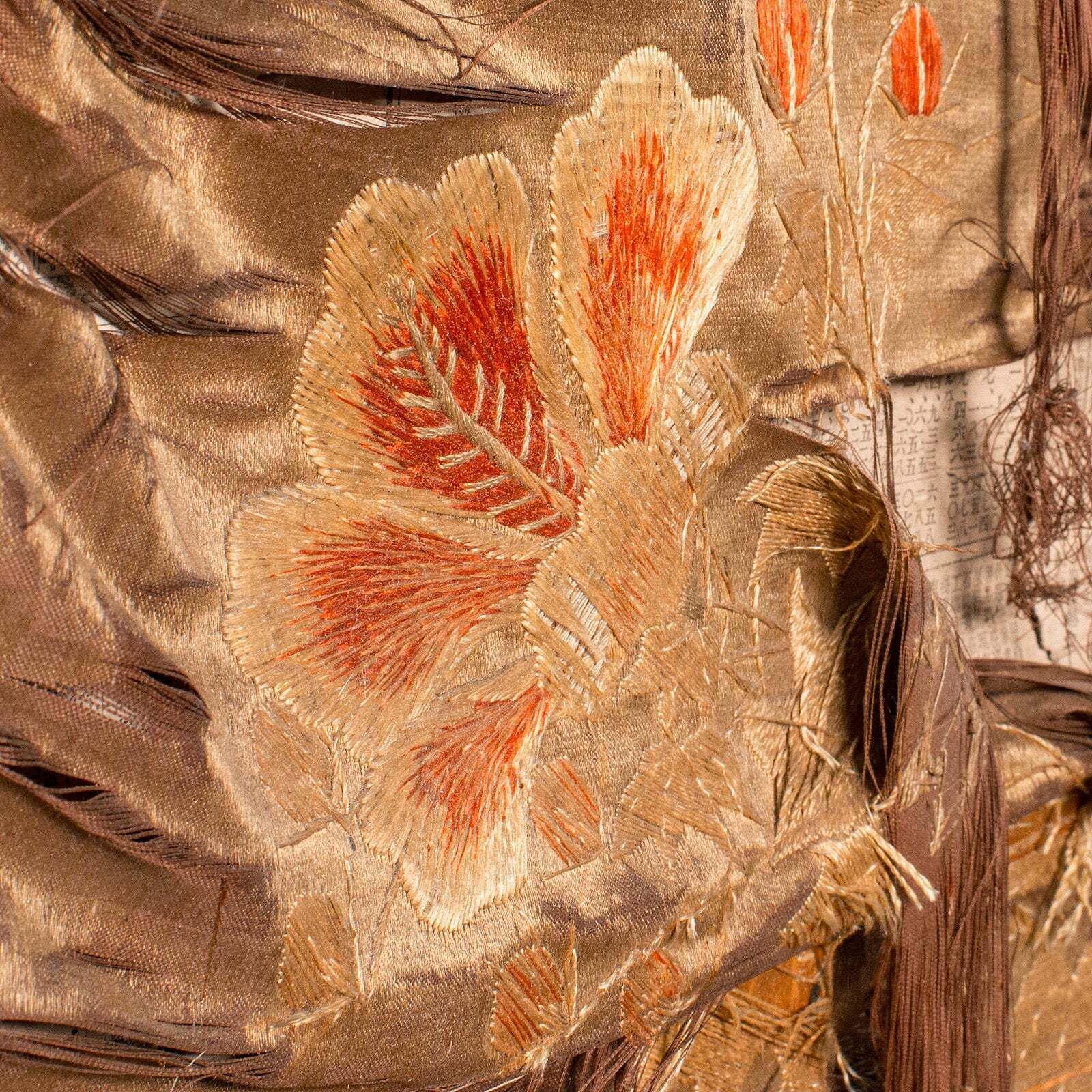 Antique Photographic Prop Screen, Japanese, Silk Cotton, Room Divider, Victorian photo buy