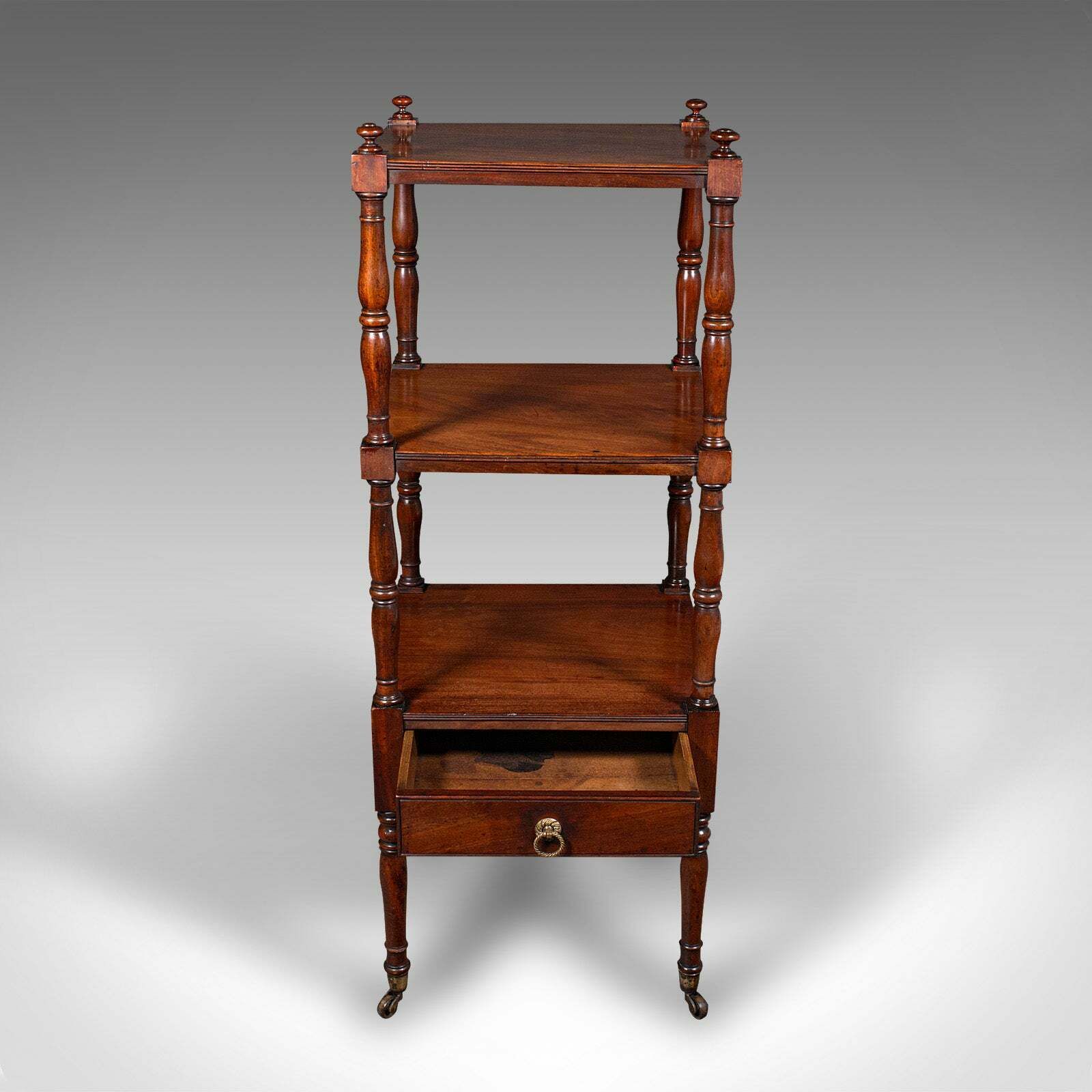 Antique 3 Tier Whatnot, English, Open Display Stand, Late Georgian, Circa 1800 photo for sale