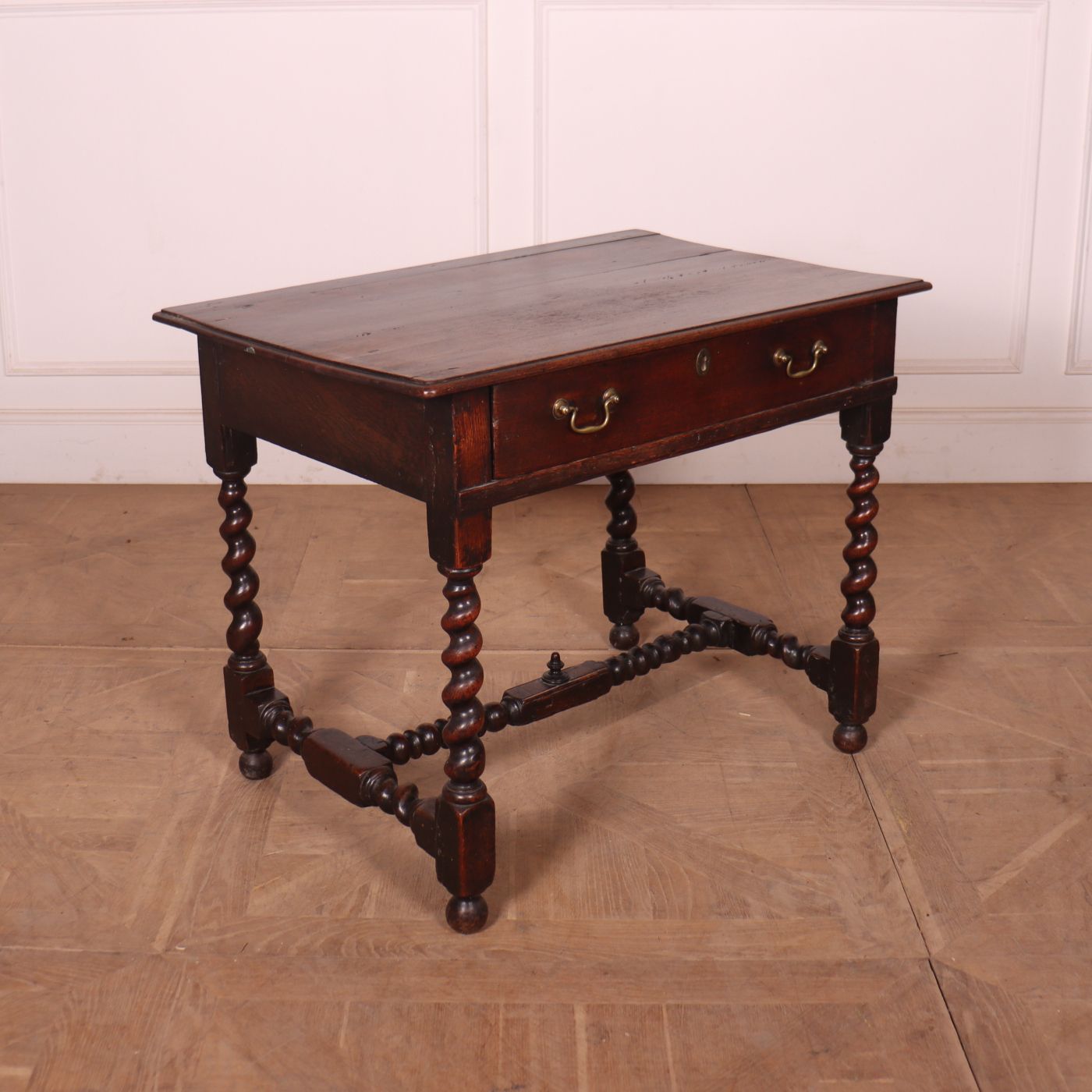 English Oak Lamp Table, 1700s, Antique