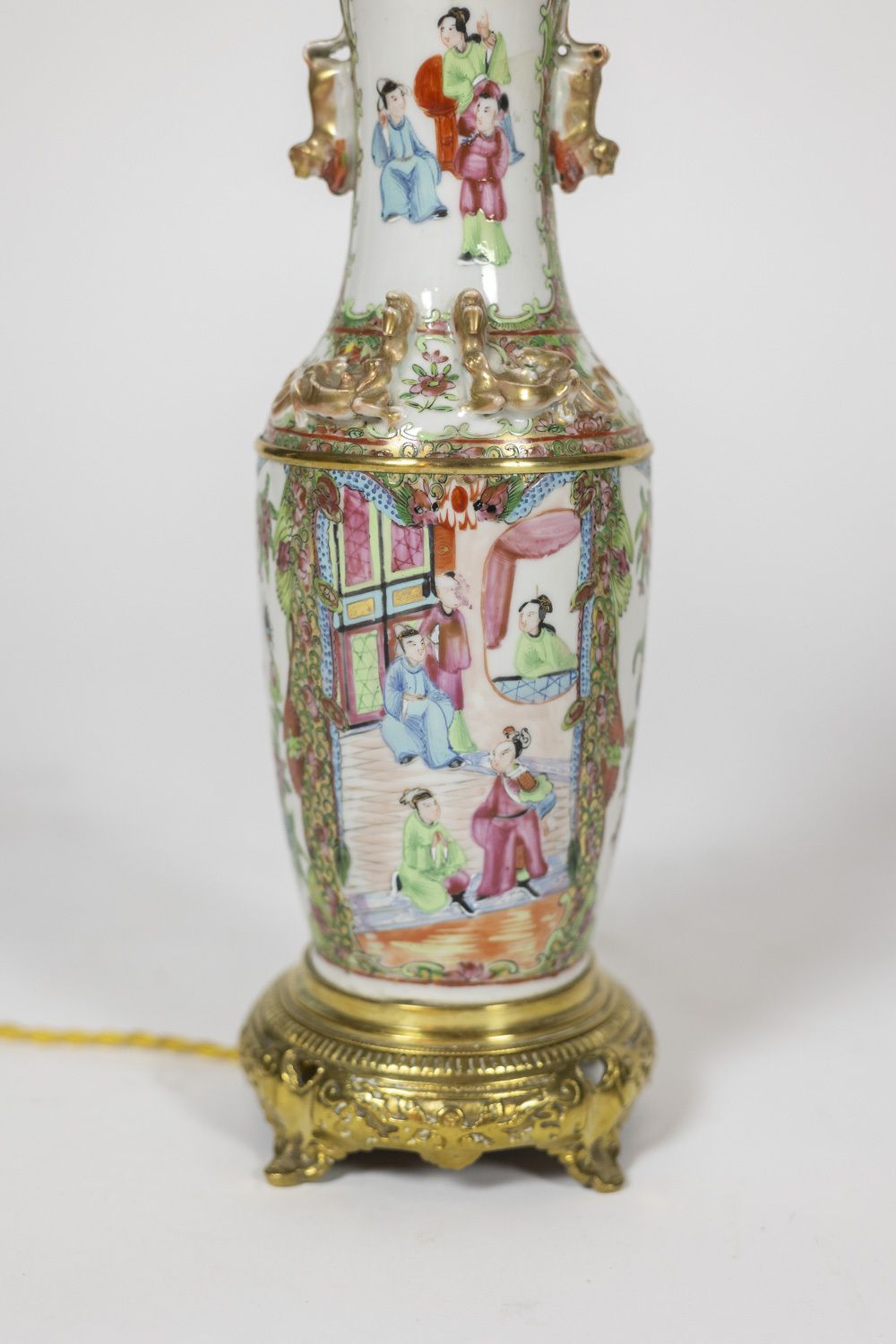Pair Of Lamps In Canton Porcelain And Bronze. Circa 1880. photo buy