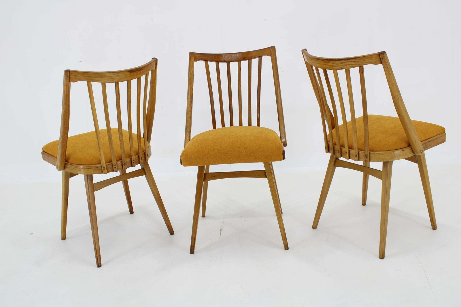 photo for sale 1960s Antonin Suman Oak Chair, Set Of Three